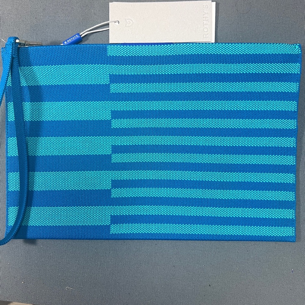 rothys the wristlet teal blue new with tags never used